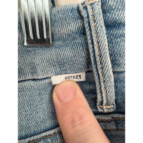 Mother Denim High Waisted Looker Ankle Fray Jeans Women's 26 Blue Destroyed - Picture 8 of 15